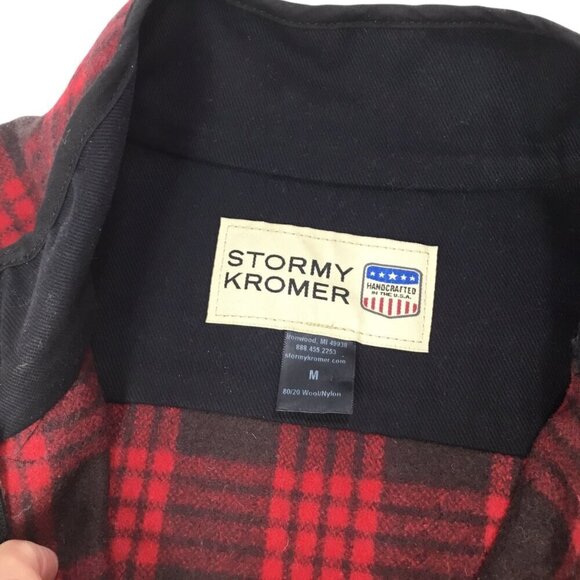 Stormy Kromer Ida Vest Wool Blend Buffalo Plaid Red Black Women's M Full Zip USA - Picture 7 of 8